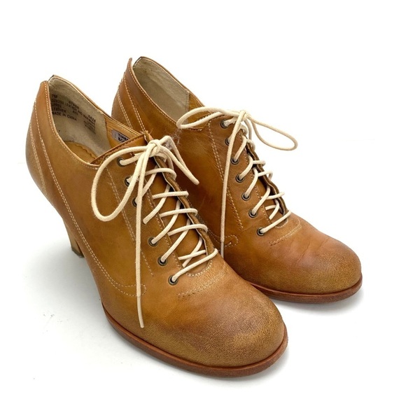 TIMBERLAND Boot Company Marge Leather Lace Up Heeled Oxford Bootie National tan - Picture 13 of 13